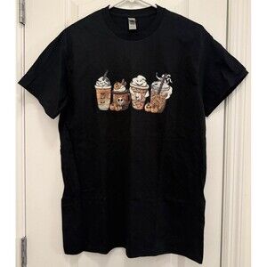 Nightmare Before Christmas Jack Skellington Pumpkin Fall Coffee Cocoa Shirt Sz M